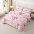thumbnail image 3 of Manfei Cute Cowgirl Skull Twin Quilt Set 2 Pieces,Western Ribbon Bow Twin Coverlet Set,Light Pink,1 Bedspread and 1 Pillowcase, 3 of 7