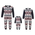 thumbnail image 1 of PENGXIANG Noël Famille Correspondant Impression Fermeture Éclair Parent-Enfant à Capuche une Pièce Pyjama, 1 of 6