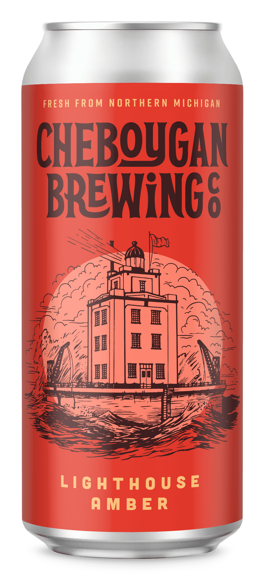 Cheboygan Brewing Company Lighthouse Amber Ale Beer, 4 Pack, 16 fl oz Cans