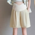 thumbnail image 4 of ameIAEA Womens Maternity Shorts Underbelly Pregnancy Shorts Solid Color Casual Shorts with Pockets, 4 of 7