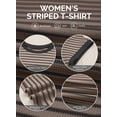 thumbnail image 6 of DOKOTOO Women's Striped T Shirts Ribbed Knit Crewneck Short Sleeve Tops Loose Basic Tee Casual Batwing Blouses, 6 of 10