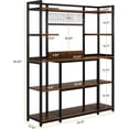 thumbnail image 7 of Tribesigns 5-Tier Bakers Rack: 55" Wide Kitchen Storage Shelf, Microwave Stand with Metal Frame, Coffee Bar Station with 11 Hooks, Rustic Brown, 7 of 7