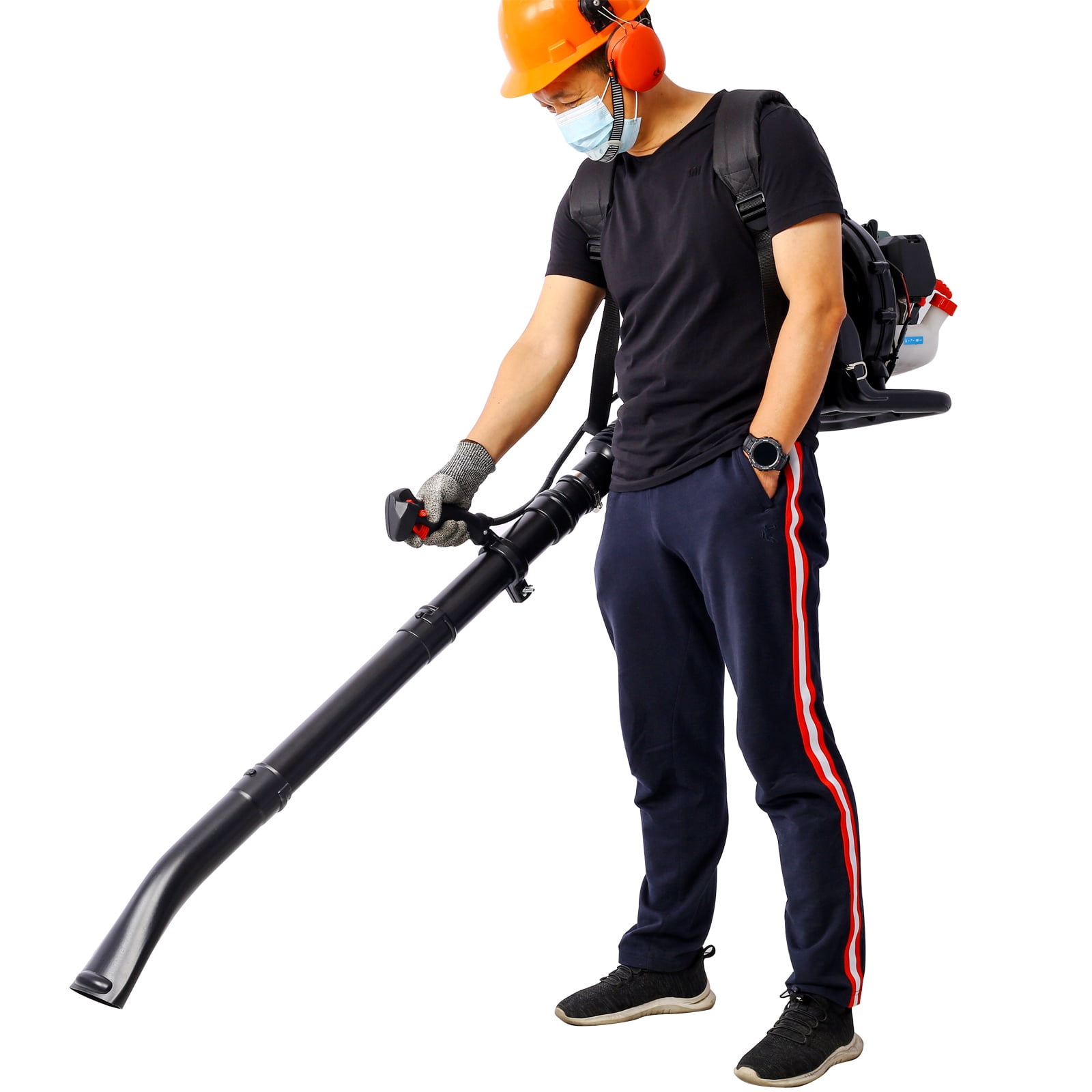 Backpack Leaf Blower Gas Powered 52CC, Seizeen Cordless Leaf Blower 530CFM Powerful, with Adjustable Handle & Extended Tube for Yard, Green