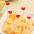 thumbnail image 4 of PEIBang 10Pcs Valentines Heart Shaped Fruit Sticks,Disposable Wood Fruit Picks Appetizer Toothpicks Cocktail Picks for Valentines Wedding Anniversary Party Decor, 4 of 6