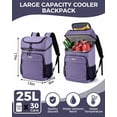 thumbnail image 3 of Mochila térmica BAGLHER para 30 latas, a prueba de fugas, impermeable, color morado, 3 of 9