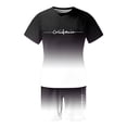 thumbnail image 5 of BRANROY Men's Summer Outfits 2 Piece - Drawstring Short Set Tracksuit, Casual Two Piece Outfit with Printed Tee and Shorts,Dark Gray,L, 5 of 6