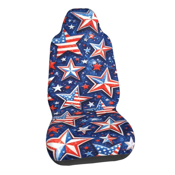 Fourth Of July American Flag Star Pattern Car Seat Covers Stretch Car Seat Protectors Universal Fit