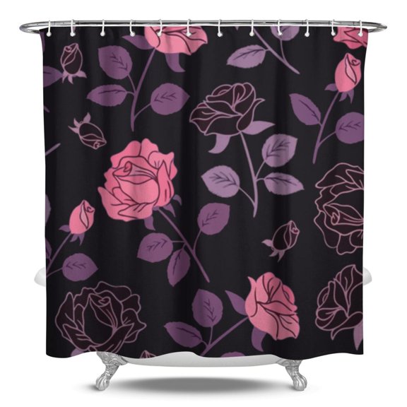 Waterproof Pioneer Shower Curtain 84x72 Inch Polyester Unique Colorful Floral Shower Curtain for Bathroom Hotel Home Decor with 12 Plastic Hooks