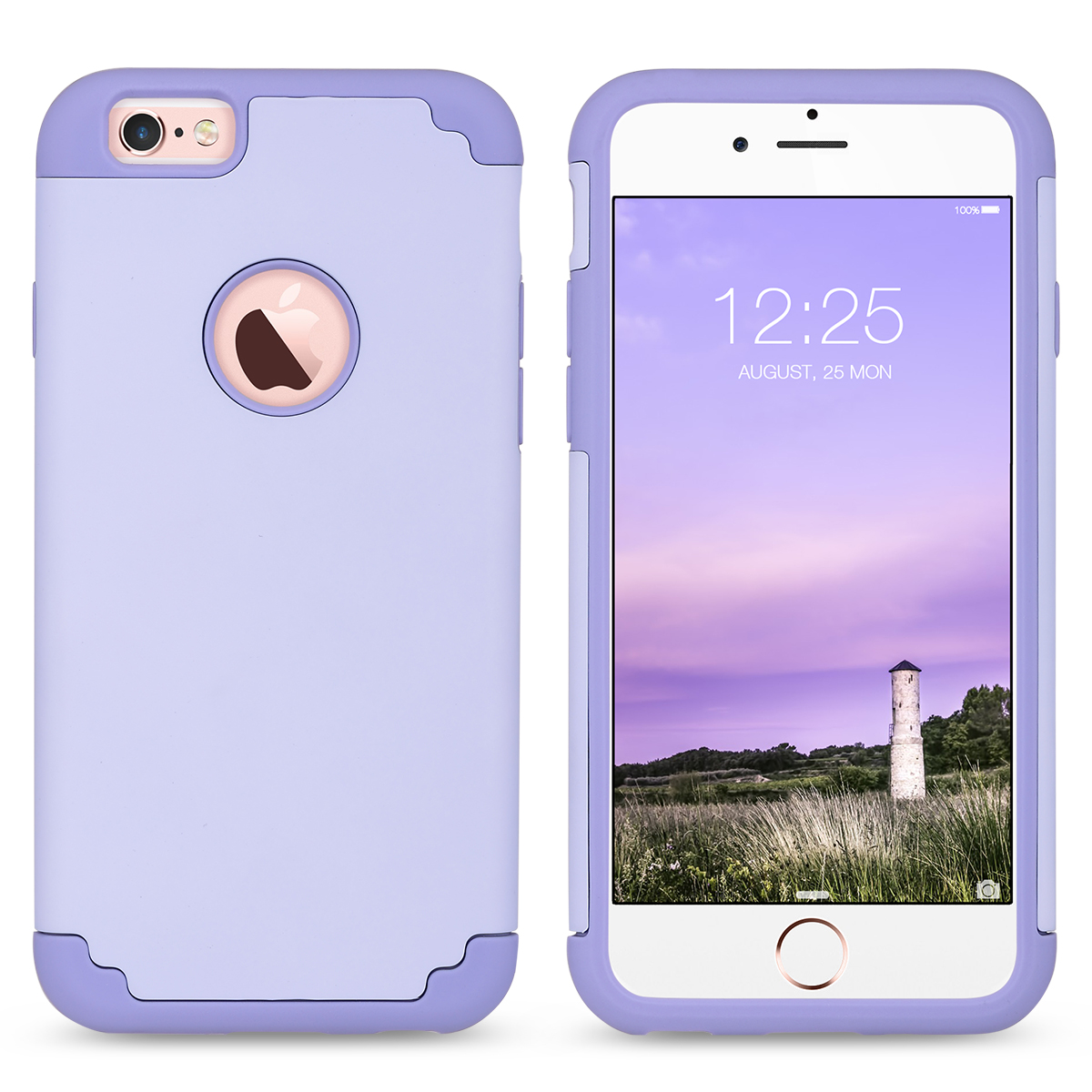 ULAK iPhone 6 Case, iPhone 6S Case, Slim Dual Layer Shockproof Bumper Phone Case for Apple iPhone 6 / 6s for Girls Women, Purple - image 3 of 8