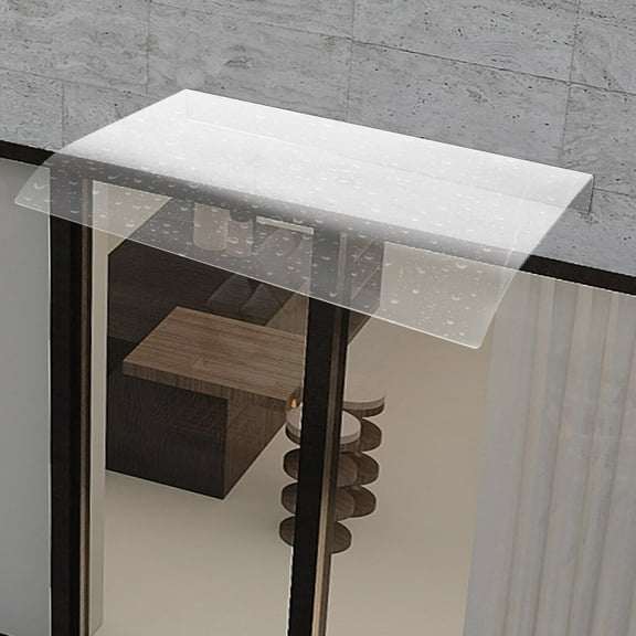Clear PC Awning Canopy, Modern Curved Window & Door Cover, UV-Resistant, Weatherproof, Easy Install for Rain, Sun, & Snow Protection, Noise-Reducing, Safe, and Durable – 23.6” x 13.6”