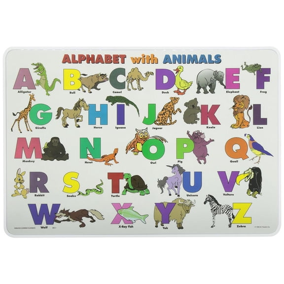 Painless Learning Alphabet with Animals Placemat