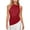 Red, variant on Women's One Shoulder Asymmetric Hem Sleeveless Top