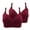 1#Wine, variant on qolati 2 Pack Sports Bras for Women Push Up Bras No Underwire Floral Lace Bras Comfortable Full Coverages Plus Size Everyday Bras Gray M
