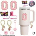 thumbnail image 6 of LEARNEVER Compatible Cup Accessories Set Pink, 2 Stickers 2 Straw Caps 2 Pendants 3 Anti-Overflow Parts for Tumbler, 6 of 8