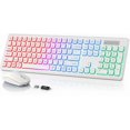 thumbnail image 1 of Combo inalámbrico de teclado y ratón SABLUTE, retroiluminado, blanco, 1 of 8