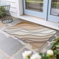 thumbnail image 2 of Beige Ombre Doormat Outdoor Entrance 18"x30", Modern Geometric Abstract Aesthetic Cream Absorb Moisture Dirt Door Mats, Non-Slip Rubber Backing Floor Mats Indoor, Low-Profile Front Door Rugs, 2 of 9
