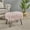 Pink, variant on Home Soft Things Feathery Faux Fur Stool Chair Upholstered Footrest Ottoman with Black Metal Legs and Padded Seat, Ivory, 19" x 13" x 17"