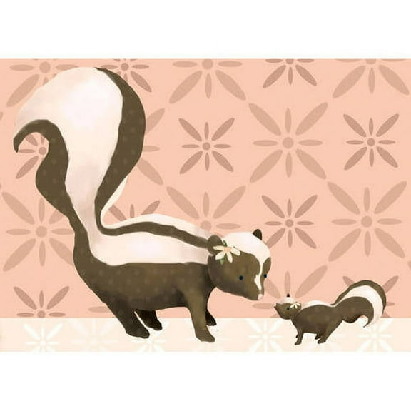 oopsy daisy - sweet skunks canvas wall art 14x10, meghann o'hara