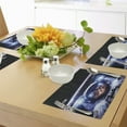 thumbnail image 4 of Ambesonne Space Place Mats Set of 4, Funny Astronaut Cat Humor, Standard Size, Blue White, 4 of 6
