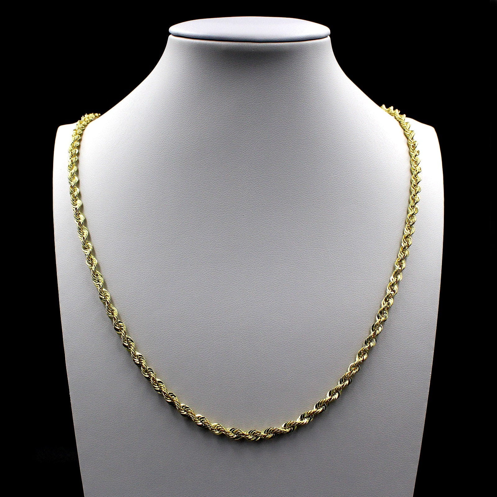 Hip Hop Rope Chain Necklace 20" 22" 24" 26" 30" inch 14K Gold Finish