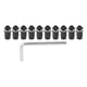 thumbnail image 5 of Kit de 10 tornillos y pernos universales para parabrisas de motocicleta M5 x 16 mm/0,6 pulgadas con llave, color negro, 5 of 14