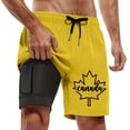 thumbnail image 4 of ibiyuan Men Swim Trunks with Breathable Mesh Lining Quickdry Mens Bathing Suit 2 In 1 Mens Shorts Pockets Breathable Funny Print Beach Swimwear,Yellow-h, 4 of 4