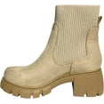 thumbnail image 3 of Chariot & Co Rita- Women's Platform Ankle Elastic Boots Chunky Chelsea Lug Sole Booties Block Heel Combat Shoes (L-Wheat ISU,11), 3 of 5
