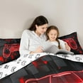 thumbnail image 5 of jejeloiu Cartoon Gamepard Full Size Comforter Sets,Teen Video Gamer Bedding Comforter Set,Red Black Bedding Sets For Boys Kids,Luxury Bedroom Decor Reversible,3 Pieces, 5 of 8
