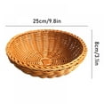 thumbnail image 2 of Wicker Woven Breads Baskets,Stackable Round Fruit Baskets Food Serving Holders Round Fruit Basket Bowls Serving Baskets for Vegetables,Home,Kitchen,Restaurant Outdoor,9.8x3.1inch, 2 of 5