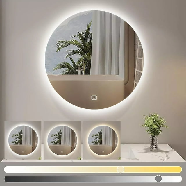 Espejo Led 60 Cm Redondo S/m Circulo Touch Envia Espejos