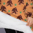 thumbnail image 3 of Oversized Wearable Blanket Hoodie,Orange Bigfoot and Grass Pattern Sherpa Blanket Hoodie with Super Pockets,Super Warm Fuzzy Pullover for Women & Men, 3 of 6