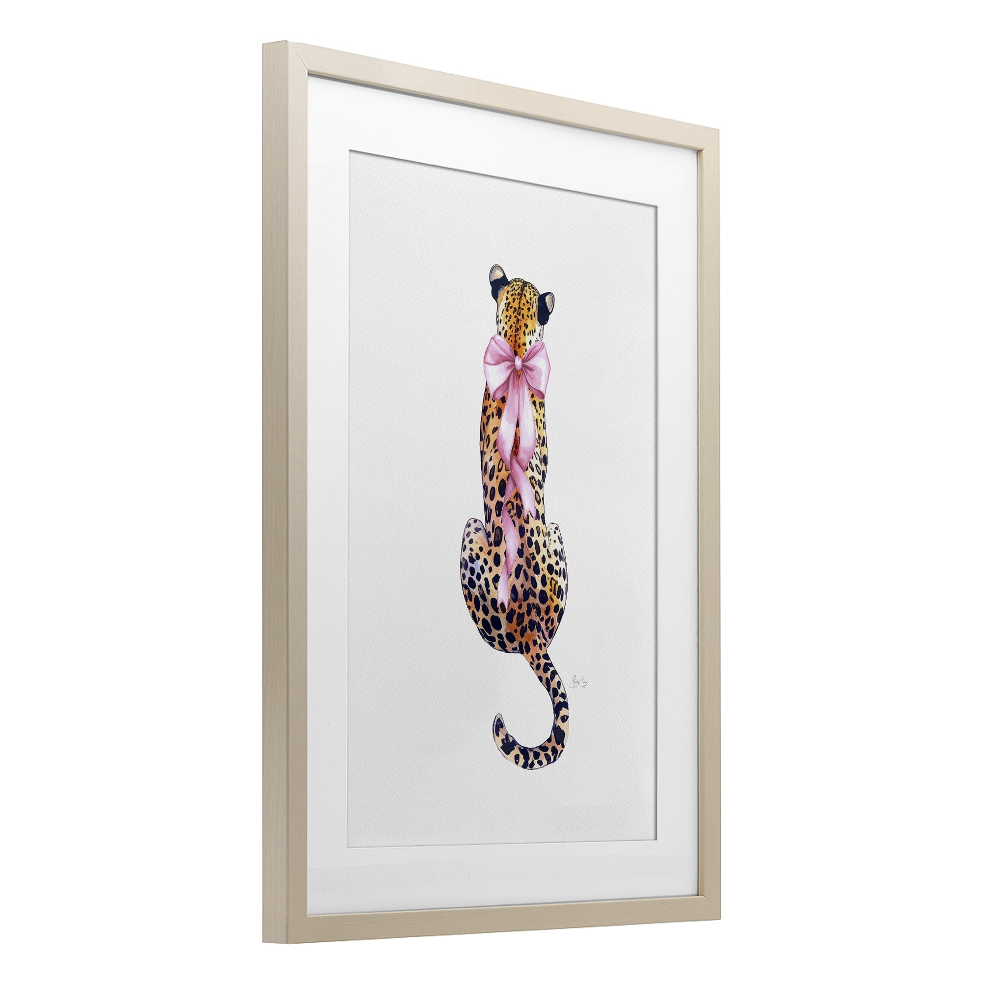 Stupell Industries Poised In Pink Cheetah Birch Framed Print Under Glass, design by Shelly Craig