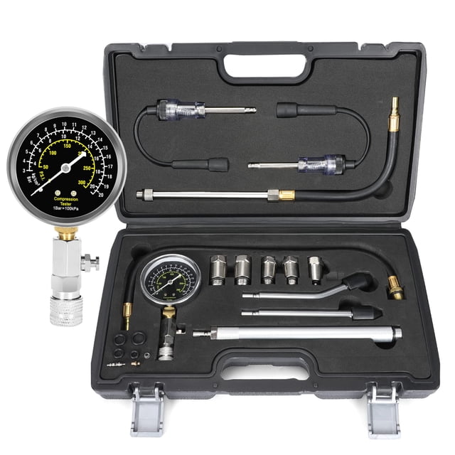 Comprobador de compresión BETOOLL 300 PSI con probador de bujías, 13 unidades