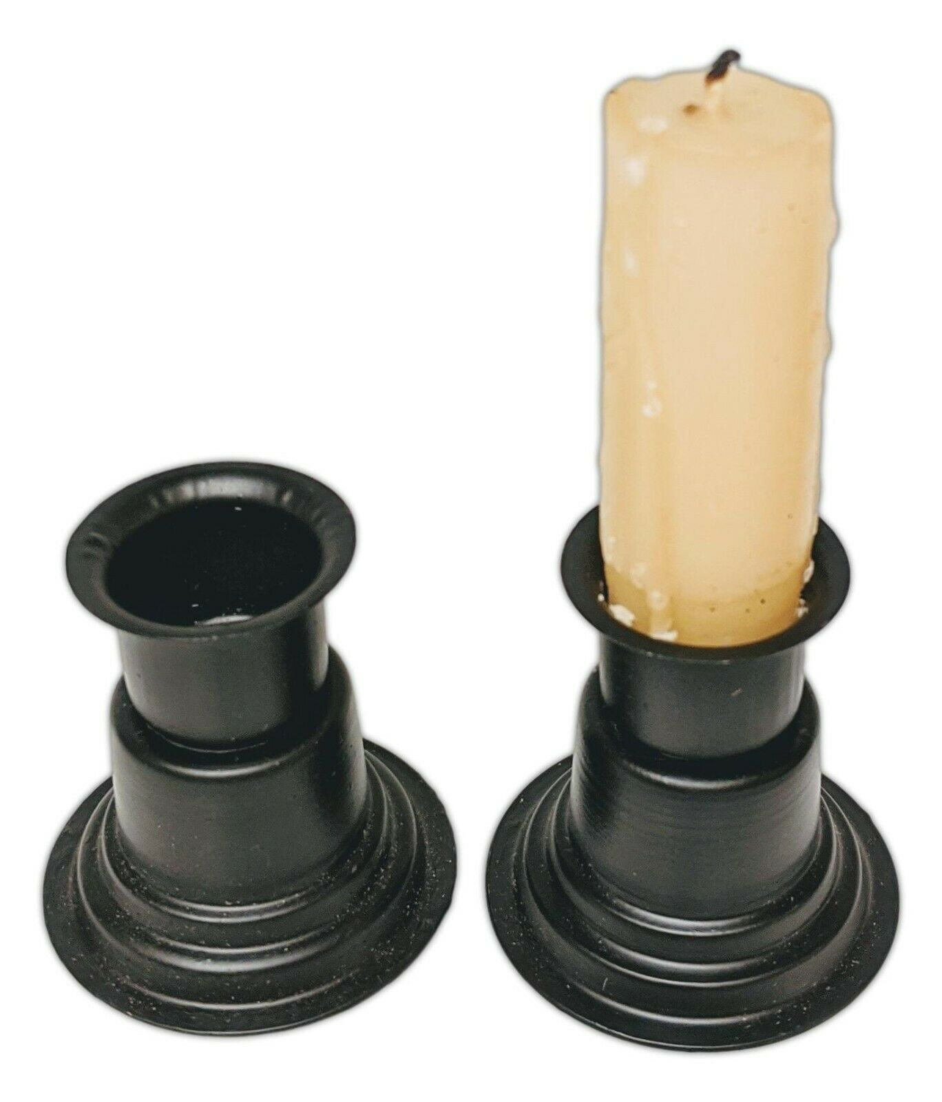 Set of 12 Window Sill Candle Holders for Taper Candles Black Wrought Iron 