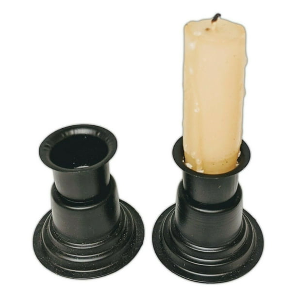 Set of 2 BASIC WINDOWSILL TAPER CANDLE HOLDERS, 2" Tall, The Country
