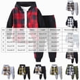 thumbnail image 3 of HCNTES 2 Pieces Sweatsuit Flannel Plaid Shirt Tops Hoodies Pullover Jacket Cargo Sweat Pants Clothing Set Baby Boy Winter Clothes Hooded Color Blocked Set, 3 of 4