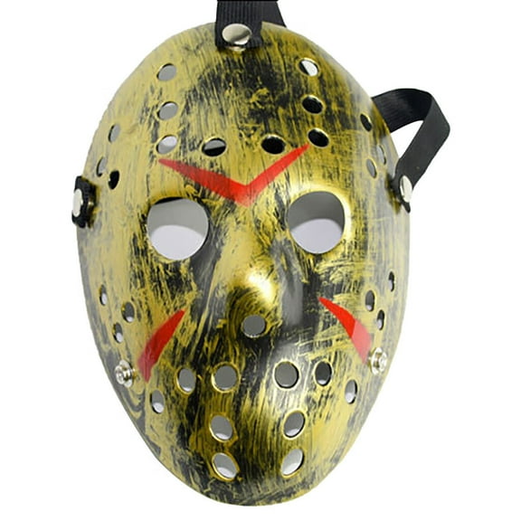 Scary Halloween Mask Costume Jason Gold Mask Cosplay Mask Masquerade Mask Hockey Mask