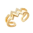 thumbnail image 3 of Anillo abierto con microincrustaciones y doble capa con circonitas en forma de corazón para niñas, 3 of 3