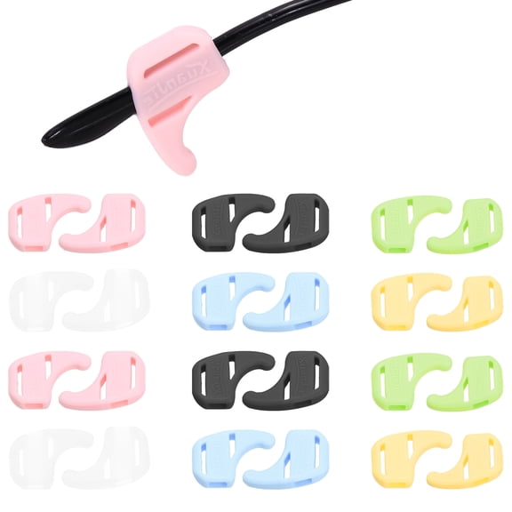 Uxcell 12Pair Silicone Eyeglasses Retainer, Anti-slip Glasses Ear Hook Soft Elastic Silicone Eyeglass Ear Grips Holder for Sunglasses Sport Study, Multicolor