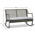thumbnail image 5 of Afuera Living Contemporary Aluminum Patio Rocker Bench in Gray, 5 of 5