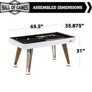 Apex 66 in x 35.8 in White Billiard Table with Accessories by Hall of Games