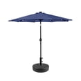 thumbnail image 2 of WestinTrends Cyrus 9 Ft Outdoor Patio Umbrella with Base Include, Solar Powered 32 LED Light Umbrella with Tilt and Crank, 20 inch Fillable Black Round Base, Navy Blue, 2 of 7