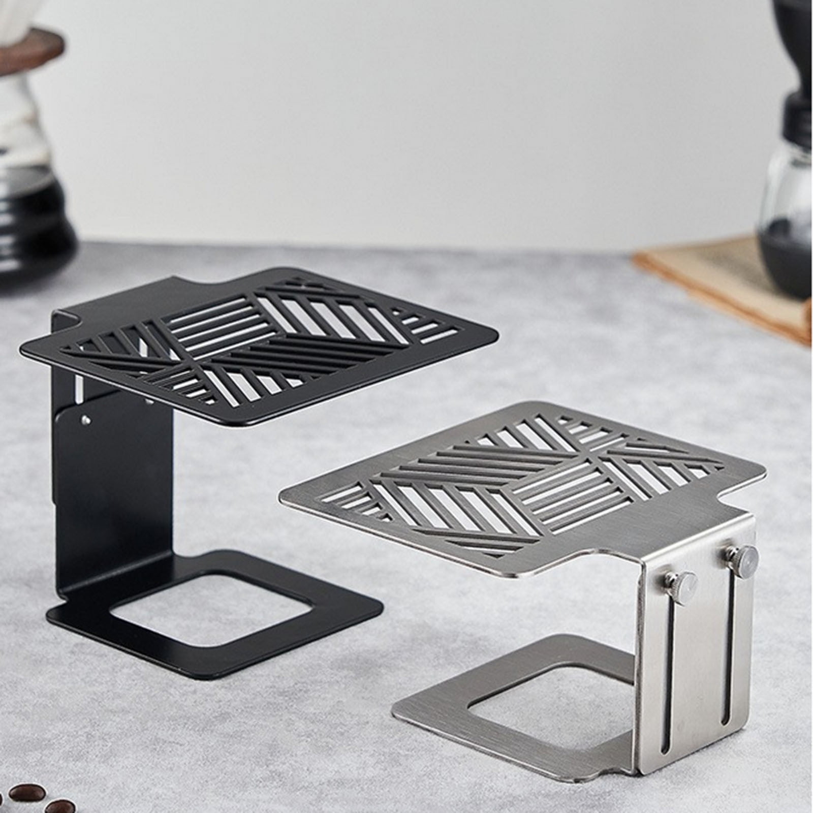 Stainless Steel Coffee Scale Stand Holder Adjustable Height Weighing Rack Frame For Machine Home Bar Use