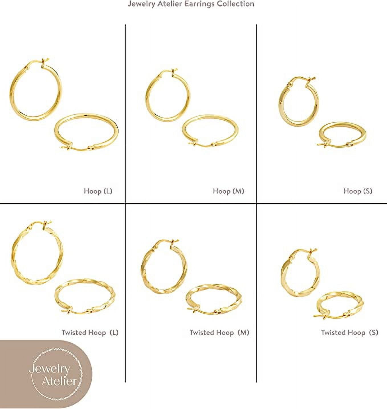 Jewelry Atelier Gold Hoop Earrings Collection - 14K Solid Yellow Gold Filled Earrings Stylish Gold Earrings for Women with Different Occasions & Styles