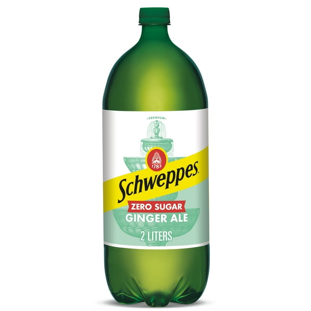 Schweppes Zero Sugar Ginger Ale Soda, 2 L bottle - Walmart.com