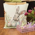thumbnail image 4 of KCEHTA Easter Pillow Covers 18x18 Inch Farmhouse Rabbit Spring Floral Pillowcase for Couch Sofa Bed, 4 of 5