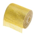 thumbnail image 6 of ZEONHAK 3 Roll 4.7 Inch x 10 Yard Diamond Mesh Ribbon Roll, 24 Row Gold Crystal Rhinestone Ribbon Warp for Wedding, 6 of 6