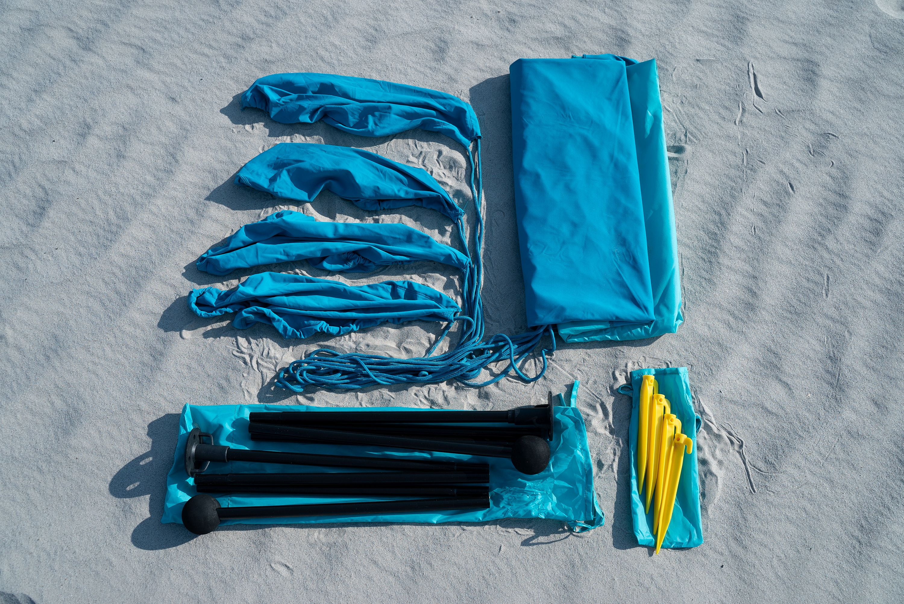 (2 pack) Ozark Trail 6.8 ft. x 6.7 ft. Blue Quick-Set Portable Sun Shade Beach Tent, with UPF 50+ Protection