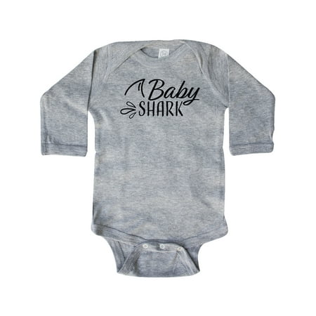 

Inktastic Baby Shark with Shark Fin Gift Baby Boy or Baby Girl Long Sleeve Bodysuit