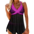 thumbnail image 1 of Púrpura5XLTrajes de baño de mujer Tallas grandes Traje de baño de poliéster sin espalda para damas Nuevo, 1 of 5
